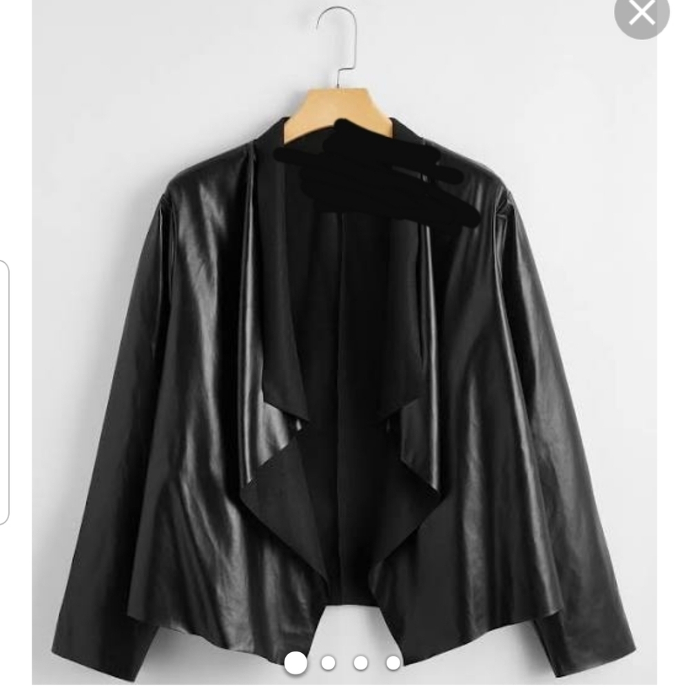 Black waterfall leather jacket